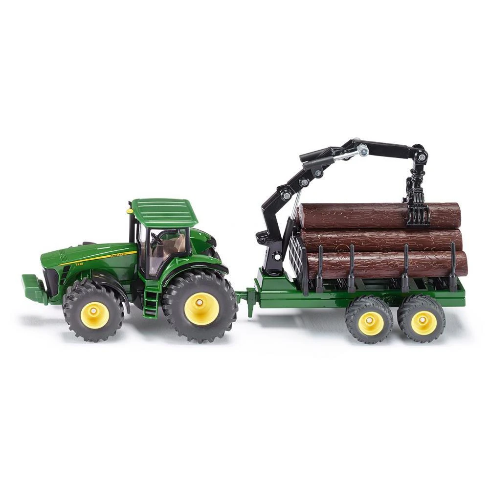 Siku John Deere Forestry Tractor, Trailer With Hi-Ab And Logs 1:50 Scale