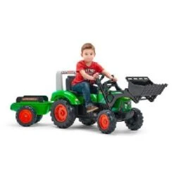 Falk Super Charger Green With Loader, Trailer And Opening Bonnet Age 3+ 2021M -Toys Promotion Store 2021Mb