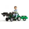 Falk Green Tractor With Loader And Trailer 2 - 5 Years 2052M