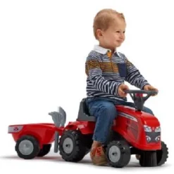 Falk My First Massey Ferguson Tractor And Trailer With Rake And Shovel -Toys Promotion Store 241Cmasseyb