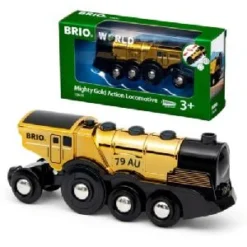 BRIO World Mighty Gold Action Locomotive Battery Powered Train 33630 -Toys Promotion Store 33630goldtrainb