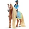 Schleich Beauty Kim And Caramelo Horse With Mane And Tail