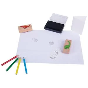 Bigjigs Stamp And Colour Dinosaur 2 Bigjigs Stamp And Colour Dinosaur - Image 2