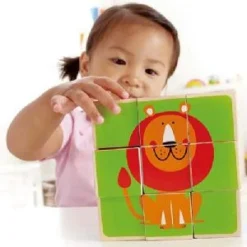 Hape Zoo Animals Block Puzzle 5 Hape Zoo Animals Block Puzzle -Toys Promotion Store E0421zooanimalsb