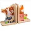 Tidlo Wooden Farm Animal Bookends