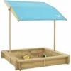 TP Wooden Sandpit With Sun Canopy