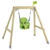 TP Forest Acorn Growable Wooden Swing Set With FoldAway Swing Seat And Single Swing Seat