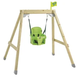 TP Forest Acorn Growable Wooden Swing Set With FoldAway Swing Seat And Single Swing Seat