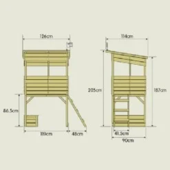 TP Tree Tops Wooden Tower Playhouse With Slide