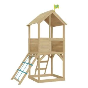 TP Treehouse Wooden Play Tower Cargo Net 3 TP Treehouse Wooden Play Tower Cargo Net - Image 3