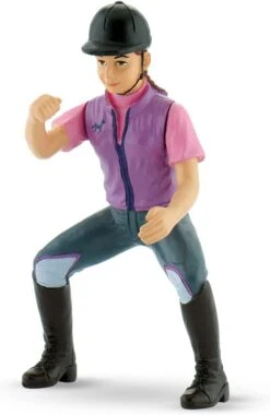 Bullyland Horse Rider Julia With Purple Gilet With Moving Arms