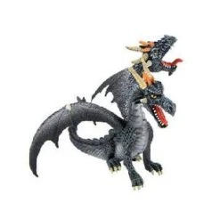 Bullyland Black And Silver 2 Headed Dragon