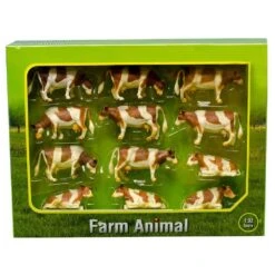 Kids Globe Brown And White Cows Pack Of 12