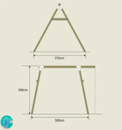 TP Knightswood Wooden Swing Frame Double And Extension