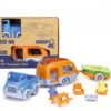 Green Toys RV Camper Set With Caravan And Boat